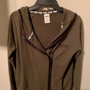 Army Green PINK Side Zip Jacket